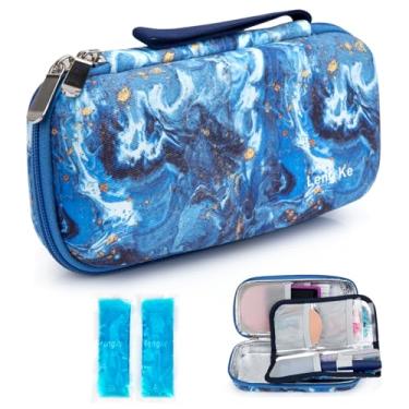 Imagem de YOUSHARES Estojo De Viagem Para Refrigerador Insulina - Organizador Térmico Diabéticos, Bolsa Térmica Portátil Isolamento Medicamentos, Caneta Com 2 Bolsas Gelo Aprovadas Pela Tsa (Quicksand Gold)