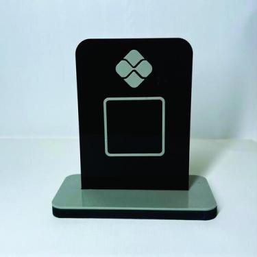 Imagem de Placa em acrilico para qr code de pix cor preto com cinza - CRIATIVA A