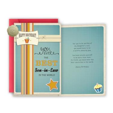 Imagem de FSSDAS Cartão de aniversário genro, presentes de feliz aniversário para o melhor genro do mundo, decorações de aniversário engraçadas para ele