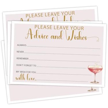 Imagem de BSIKAIK Pink Advice and Wishes Cards for the Mr and Mrs Pink Advice Cards Perfect for Guests the Weddings Baby Shower Graduation Date Night Wedding Games Dupla Face Fill in Style 20 PCS - DH499