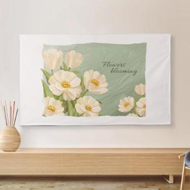 Imagem de Capa protetora contra poeira de TV interna com padrão floral colorido para telas de 32-80 polegadas LCD/LED/telas de plasma protetor de pano sala de estar arte de televisão capa decorativa-flor4||55