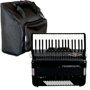 Imagem de Acordeon Todeschini 37 Teclas 80 Baixos C/Capa (PRETO)