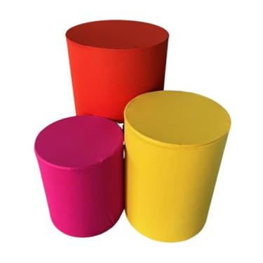 Imagem de kit Capa Trio de Cilindro Decoração Festa Veste Facil - multicolorido - ESCOLHA COMO QUISER Organização de Decoração para Festas(PINK/OURO/LARANJA)