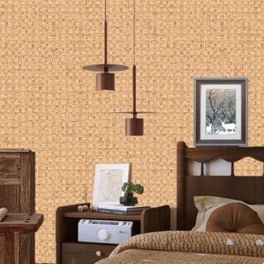 Imagem de Papel de parede de PVC autoadesivo estilo bambu japonês sala de estar quarto hotel fundo adesivos de parede - tapete de bambu - 45 * 300 cm