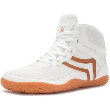 Imagem de Tênis de luta livre masculino largo para boxe sola zero drop, Branco, 13 Wide