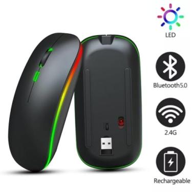 Imagem de Mouse Sem Fio Bluetooth Óptico 1600dpi Bateria Interna Recarregável