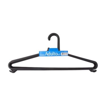 Imagem de Cabide Adulto Maior Preto Cinquetti, Suporte Maior De Roupa Adulto, Preto, Design Antiderrapante, Produzido Com Plástico Livre De Bpa, Qualidade Brasileira Há Mais De 40 Anos, Contém 3 Cabides