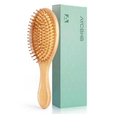 Imagem de Escova de cabelo de bambu AYCBNB para crescimento capilar, escova de c