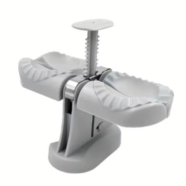 Imagem de Hachi8 Molde Duplo para Gyoza, Cinza, ABS e Aço Inoxidável, Manual, 20x10x17cm, com Espátula Cortadora, Prático para Preparo de Massa