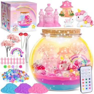 Imagem de Ingbear Kit de terrário de unicórnio para crianças, artes e artesanato para crianças de 4 a 6 anos, brinquedos de areia para meninas de 4 a 8 5 a 7 9 anos, presentes de aniversário e Natal de 10 anos