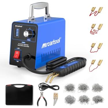 Imagem de MR CARTOOL Kit de solda de plástico C210 com 600 peças de grampos quentes, máquina de solda de plástico com potência ajustável de 5 níveis, grampeador quente de 110 V, kit de reparo de para-choques de