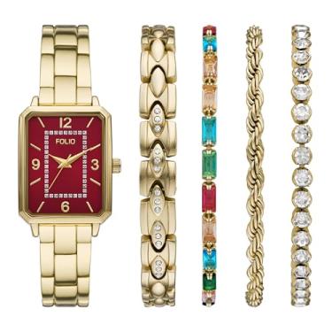 Imagem de Folio Relógio feminino dourado com três ponteiros (modelo: FMDFL2084)