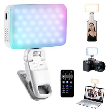 Imagem de VILTROX Luz De Selfie Z05 Rgb Com Controle Aplicativo, 108 Leds Cri>97, 2000 Mah Recarregável, Clipe Portátil Para Celular/Suporte Sapata Fria Celular, Laptop, Câmera, Gravação Vídeo Tiktok, Youtube