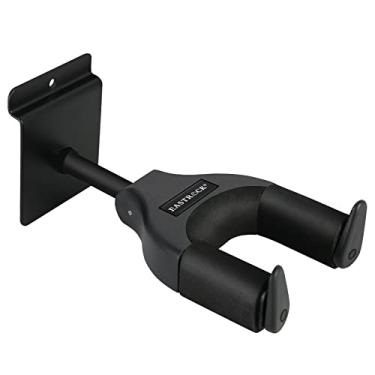 Imagem de EASTROCK Suporte de parede para guitarra Slatwall - Suporte de gancho de exibição de bloqueio para baixo elétrico acústico banjo bandolim - Placa de fenda preta