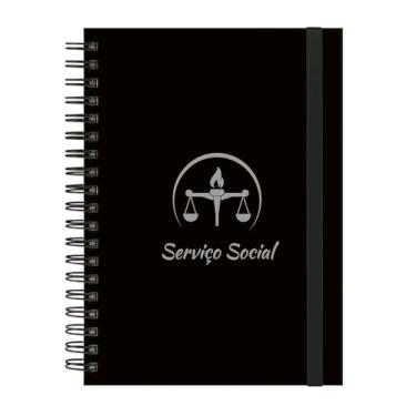 Imagem de Caderno Colegial Plus 12 Matérias Profissões Serviço Social (Preto e Prata)