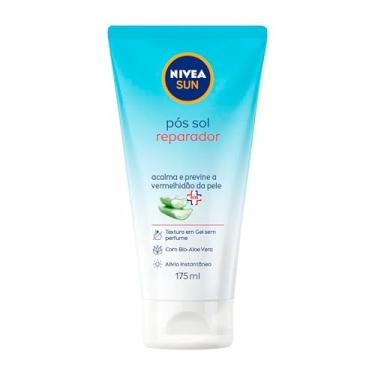 Imagem de NIVEA SUN Pós Sol Reparador 175ml - Com bio Aloe Vera, o pós-sol acalma e previne a vermelhidão da pele, com efeito antioxidante e textura em gel, promovendo sensação de alívio instantâneo