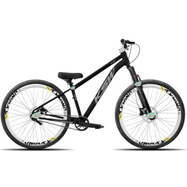 Imagem de Bicicleta KSW do Grau Kit 1x1 Freio Hidráulico Pneus Flame,PRETO E PRATA 2