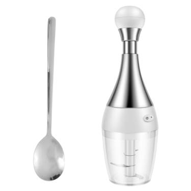 Imagem de ZJRDYYK Cortador de fatia gourmet Deluxe com colher, picador manual de alho prensado, picador manual de alimentos, cortador prensado manual para picar alho, cebola, batata e pimentas