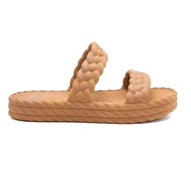 Imagem de Chinelo Papete Feminino com duas tiras trança - tipo Sandalia (Caramelo, BR, Adulto, Numérico, 39)