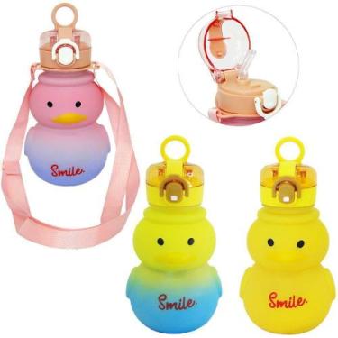 Imagem de Garrafa Squeeze De Plastico As Emborrachado Pato Smile 750Ml - Golden 