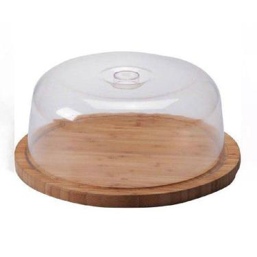 Imagem de Porta Bolo Bambu Com Tampa Acrílica Ecokitchen Mimo Style