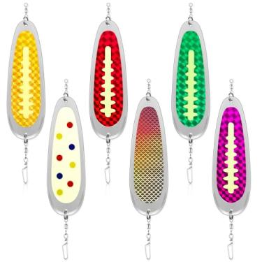 Imagem de Arrowbash 6 peças Kokanee Dodger pesca lágrima Dodgers pisca-pisca para pesca pesca pesca peixe salmão (elegante)