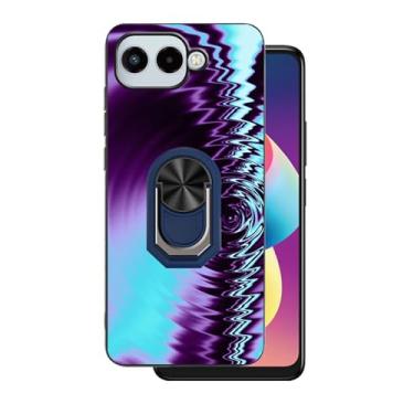 Imagem de DAMONDY Capa T-Mobile REVVL 8 com suporte, design de onda 3D, capa de telefone com suporte de anel fofo para homens e meninos, capa completa de TPU macio à prova de choque para T-Mobile REVVL 8 5G