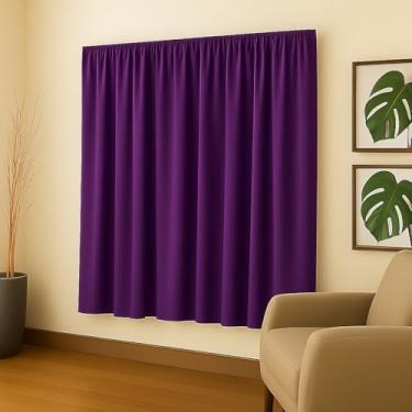 Imagem de Cortina Decorativa em Malha Gel, 2,00x1,70m, Poliéster, para Sala, Quarto e Escritório (ROXO)