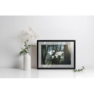 Imagem de Quadro Com Moldura Floresta Mapa Mundi - Core Decore, G