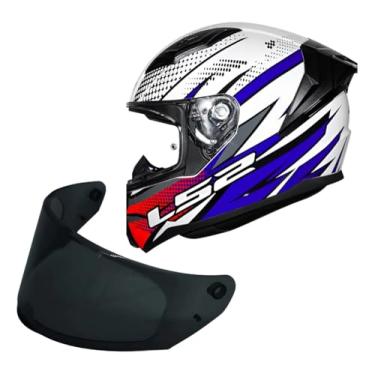 Imagem de Kit Capacete Moto Ls2 FF810 Vigo Flight Azul + Viseira Fume (62)