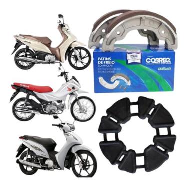 Imagem de Lona De Freio Traseiro + Coxim Biz 100 Biz 125 Pop 100 110i - COBREQ