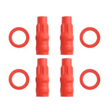 Imagem de TRQ Conjunto de bota de bobina de ignição de desempenho vermelho compatível com Mitsubishi Eclipse 2007-2012 Galant 2004-2006 Lancer Outlander 2004-2006