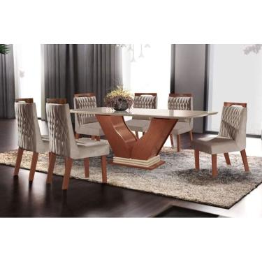 Imagem de Sala de Jantar Completa com 6 Cadeiras 1,80x0,90m - Safira Atena - LJ Móveis