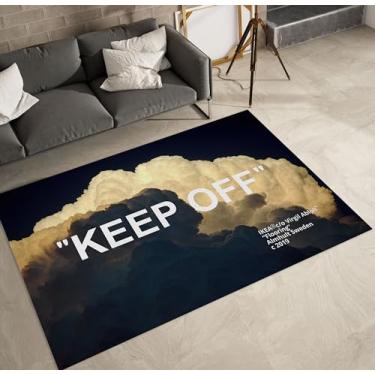 Imagem de LOUHCZDH Keep Off Area Tapetes Preto e Branco Tapete Moderno para Sala de Estar Quarto Sala de Jogos Decoração de Casa Tapete Antiderrapante 9 cm x 1,5 m