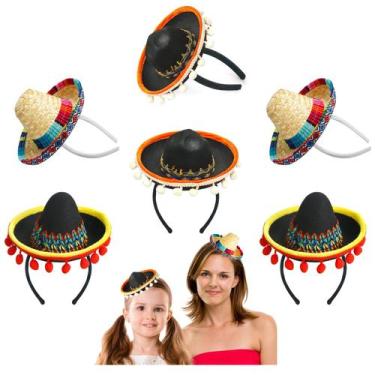 Imagem de Bandanas AMZBY Cinco De Mayo Fiesta em tecido e palha x6