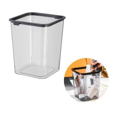 Imagem de Lixeira Transparente 10 Litros Quadrada Com Anel De Pressão