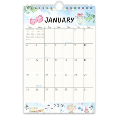 Imagem de Guasslee Mini calendário de parede 2025-2026, calendário de 18 meses funciona de julho de 2025 a dezembro de 2026, planejador mensal pequeno vertical de 15 x 23 cm com papel grosso para escola