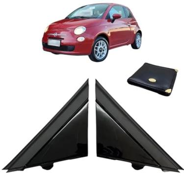 Imagem de Par Moldura Inferior Para-lama Retrovisor Compatível Com 500 Lounge Air Dualogic 2009 Á 2017 (AMBOS OS LADOS - BLACK PIANO)