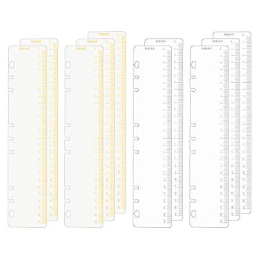 Imagem de 10 peças B5 régua dourada Hot Stamping, escala de 9 furos, folha de prata dourada, régua de marcador de página PP para folha solta, 9 anéis, agenda, agenda, encaixe, divisor de marcador, conjunto de