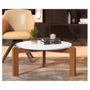 Imagem de Mesa De Centro Redonda Sala Estar Madeira Estilo Orgânica - Moveis Dec