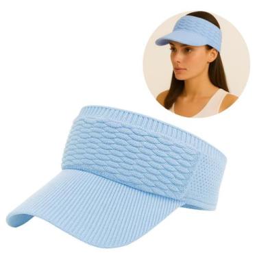 Imagem de Viseira Boné Feminino com Aba Longa Ajustável e Respirável Moda Praia 