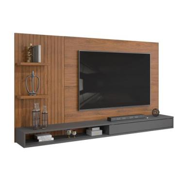 Imagem de Painel de TV até 60 Polegadas Ripado com Nichos Siena - ÉdeCasaMóveis 