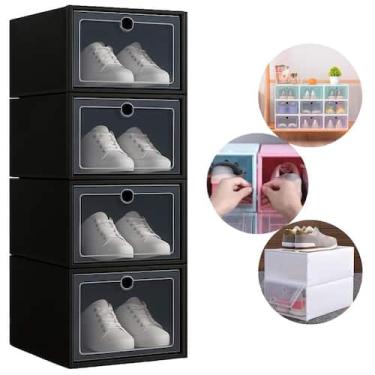 Imagem de Kit Caixas Organizadoras Sapatos Acrílico Transparente Empilhável Tamp