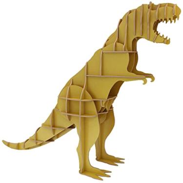 Imagem de Estante de livros pequena canto criativo em forma de dinossauro estante, decoração de ornamento de animal de chão, suporte de exibição de livros de jardim de infância, fácil de instalar (cor: cor