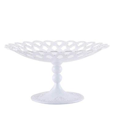 Imagem de Suporte de bolo branco puro elegante redondo sobremesa cupcake suporte de pastelaria bandeja de servir para festa de chá, casamento e festa de aniversário em casa (cor: branco tamanho: 16 31 31 cm