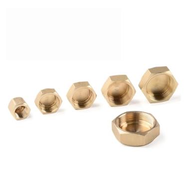 Imagem de 1 peça 1/10.2 cm 3/20.3 cm 1/5.1 cm 5/20.3 cm 3/10.2 cm 7/20.3 cm NPT rosca cobre para ar condicionado tampa de válvula de parada externa (1l2)