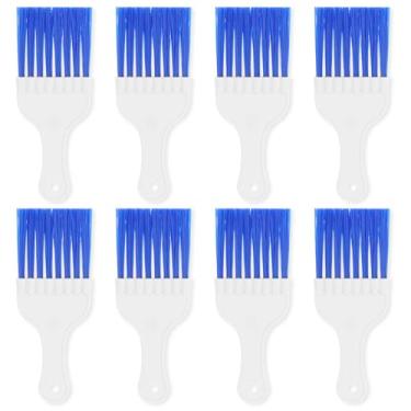 Imagem de 8 peças de escova de limpeza condensadora de ar condicionado de plástico para limpeza eficiente kit de limpeza de pente de barbatana para armário (azul, 8)
