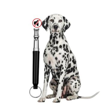 Imagem de KAMUFLE Apito De Metal Ultrassônico Com Regulagem Adestramento Cães Treinamento Cachorro, ferramenta de ultrassom para parar de latir (Preto)