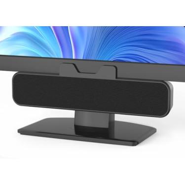 Imagem de Inwa Alto-falantes de computador para desktop, alto-falantes com monitor USB com clipe, barra de som de computador com fio para laptop com som alto e graves, fácil de prender a monitores (adaptador