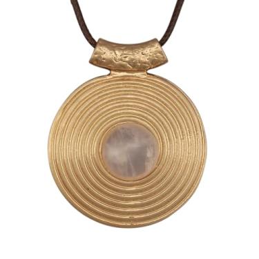 Imagem de JAOYU Colares boêmios para mulheres, colar de couro, pingente de madeira, gargantilha longa, marrom, círculo, boho, joia hippie, Couro sintético, Sem Pedra Preciosa